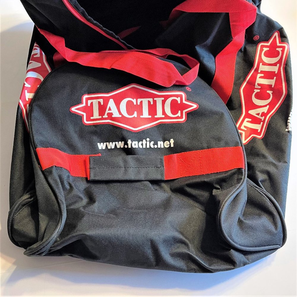 Tactic Rolling Duffle Travel Bag Black Red‎ Wheels Gym Vacation Work Zip Closure